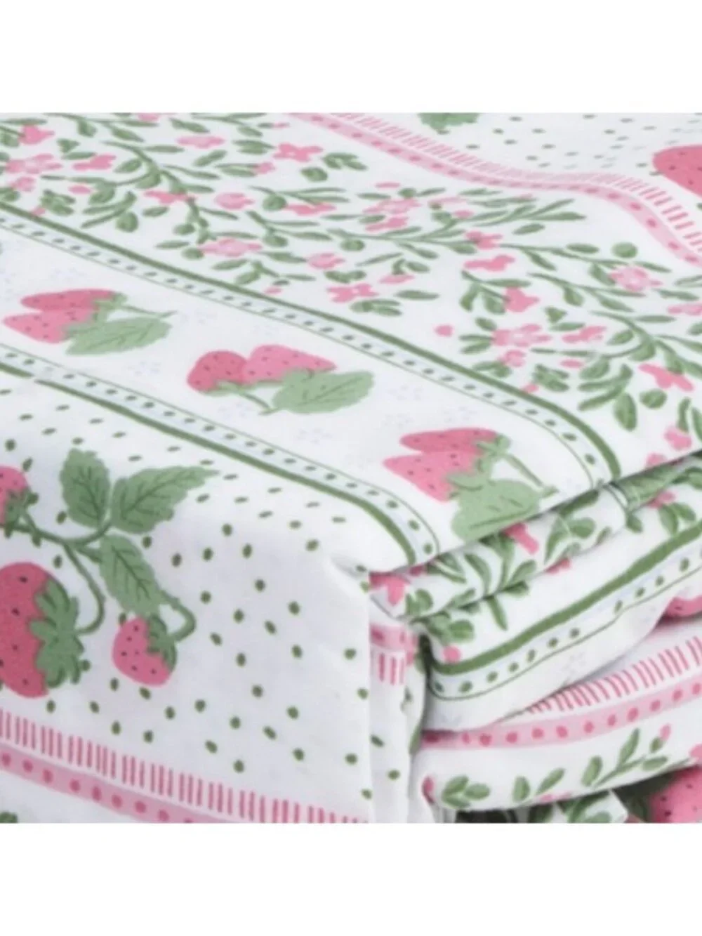 ENVOGUE Strawberry Patchwork Striped Sheet Set